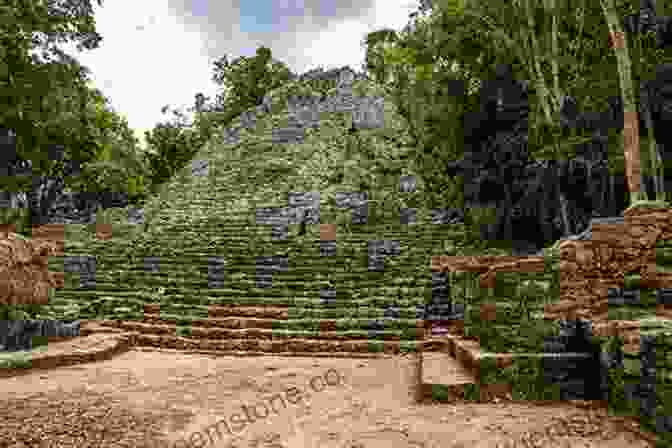 Towering Nohoch Mul Pyramid At Coba, Surrounded By Dense Vegetation Yucatan The Maya Ruins