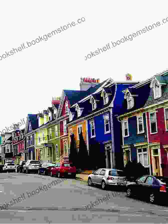 Vividly Painted Jellybean Row Houses Line Water Street In St. John's Historic District. A Walking Tour Of St John S Newfoundland (Look Up Canada Series)